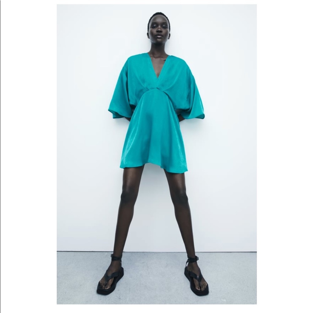 Zara XS teal/seagreen jumpsuit